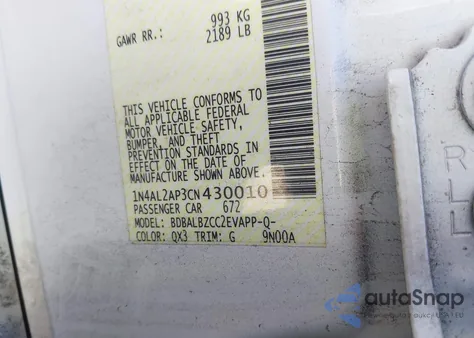 2012 Nissan Altima 2.5 S from USA, damaged, VIN 1N4AL2AP3CN430010